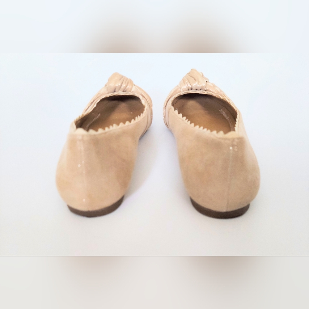Jack Rogers Holly Gold Knot Scalloped Metallic Ballet Flats Size 6M - Picture 4 of 8
